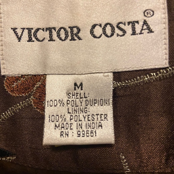 Victor Costa Mid Length Embroidered Floral Jacket Medium - Picture 4 of 6